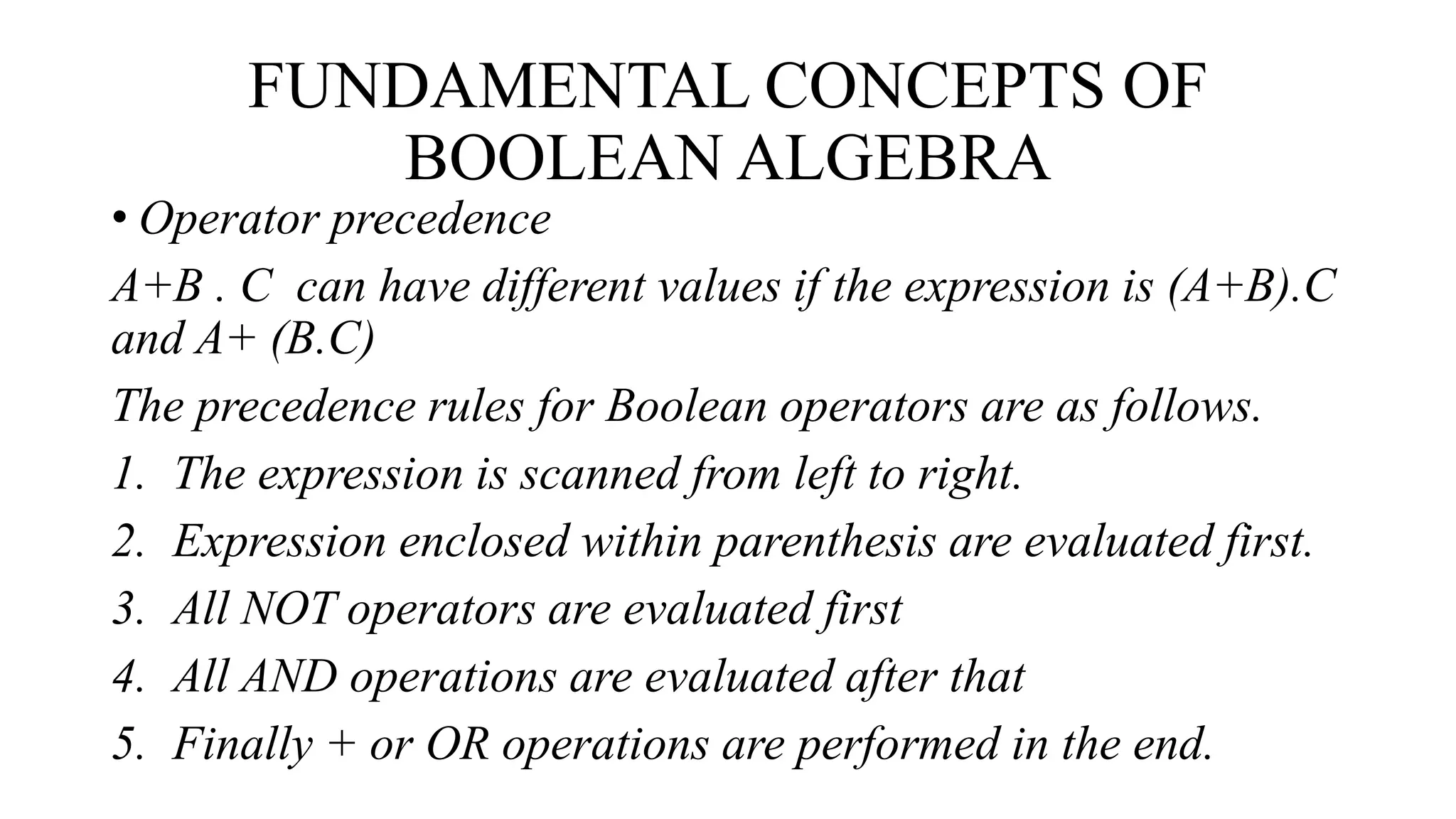 Boolean algebra pptx