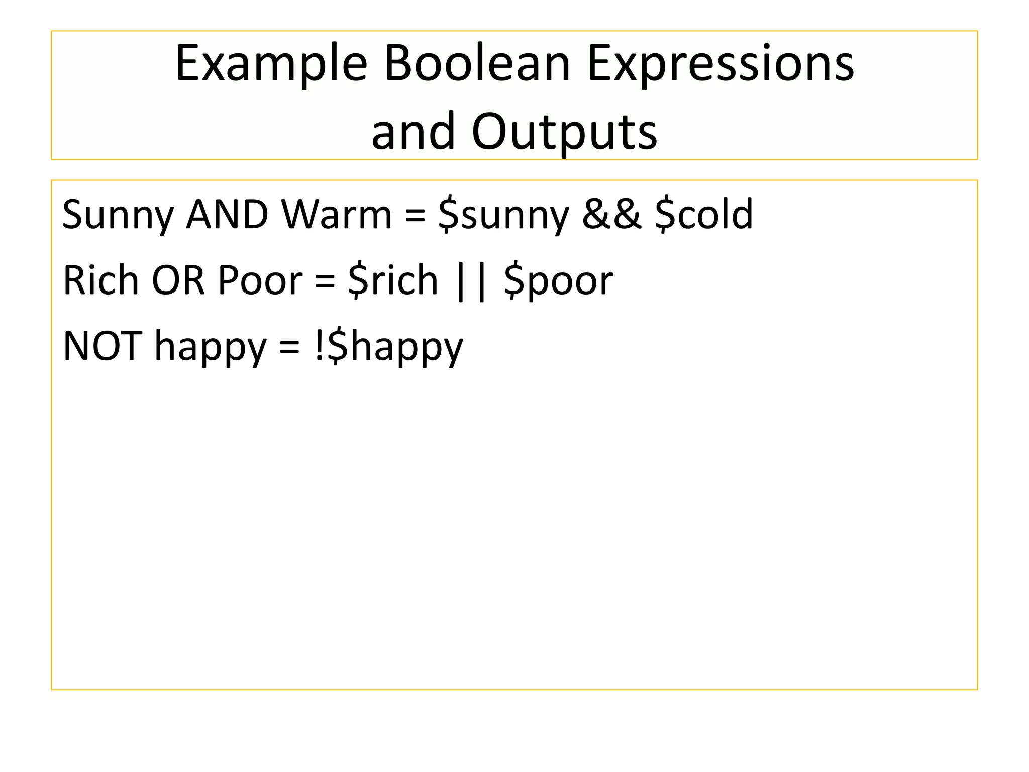 Boolean expressions | PPT