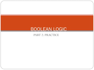 Boolean logic | PPT