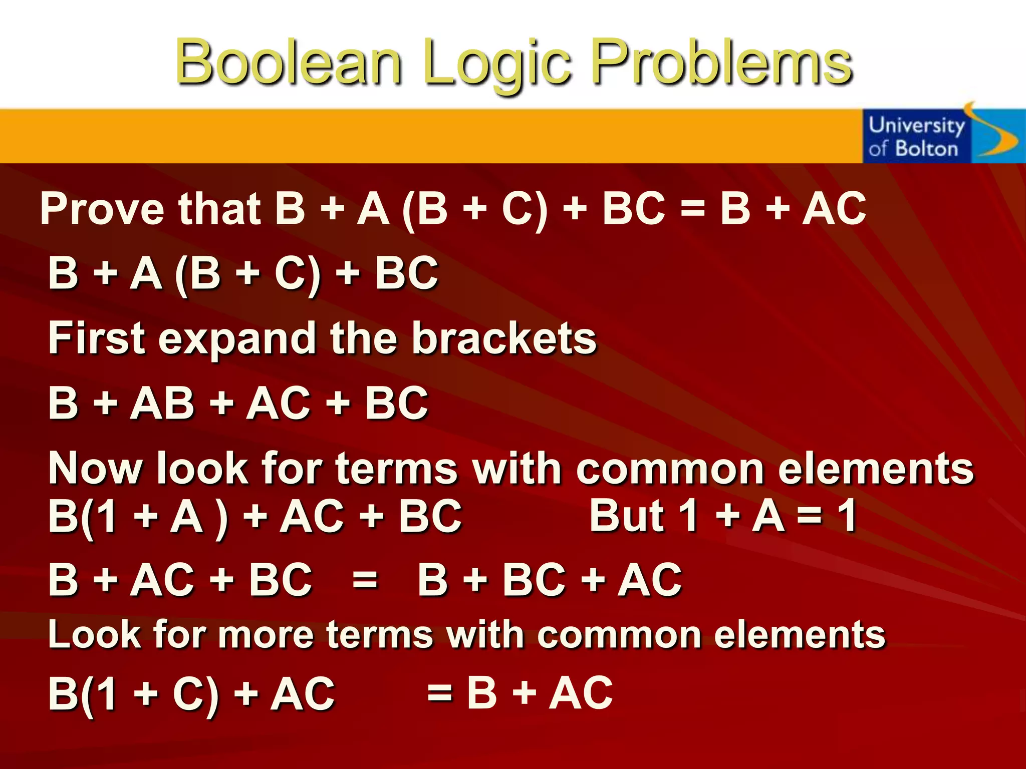 Boolean Logic Example | PPT
