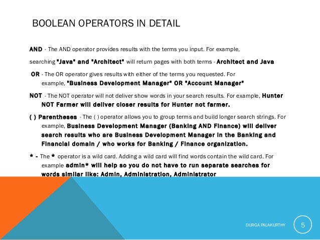 Boolean Search.. A Basic Level for internal KT/Reference material