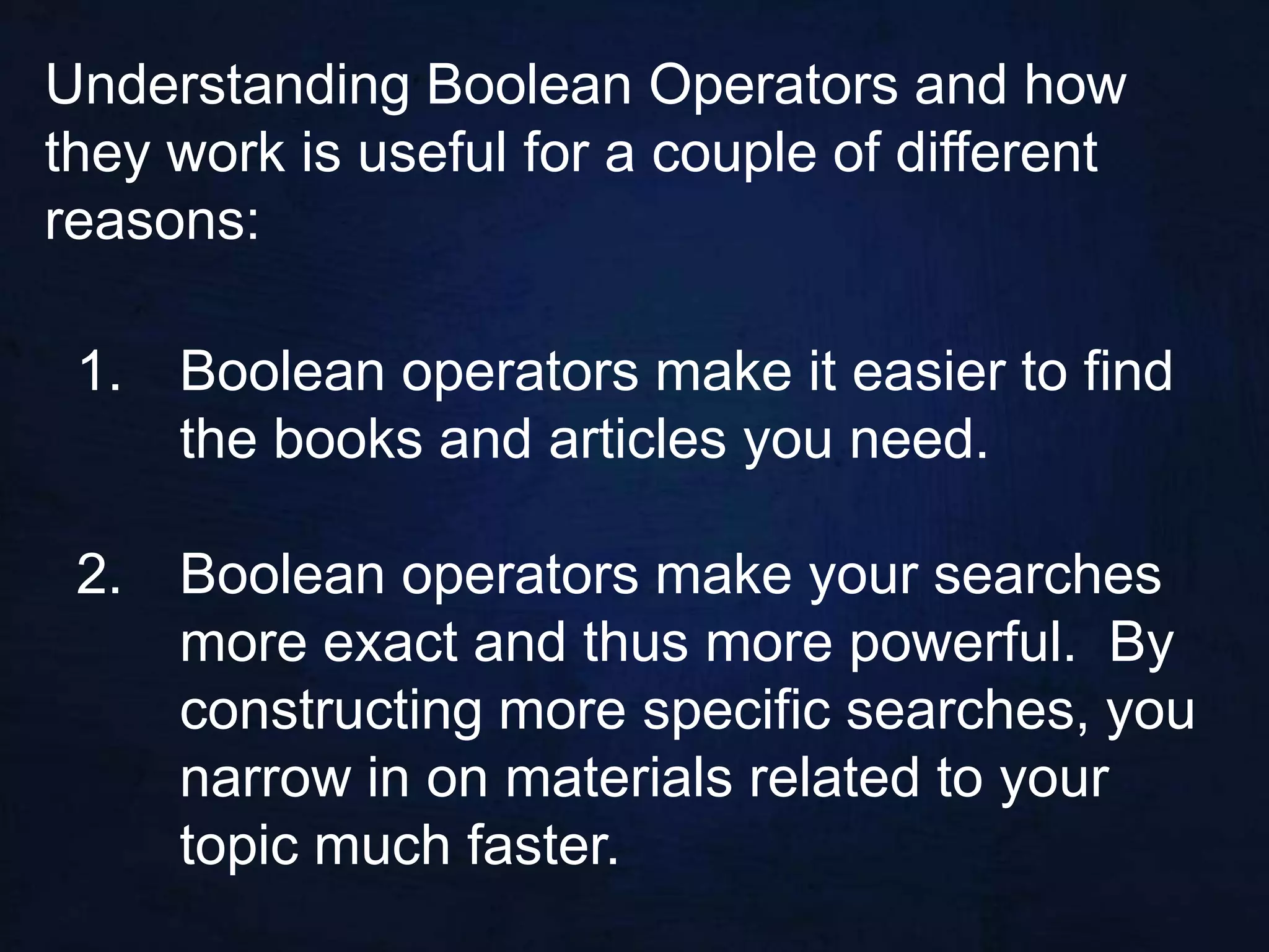 Boolean Searching | PPTX