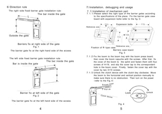 Boom barrier technical data sheet