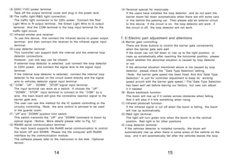 Boom barrier technical data sheet