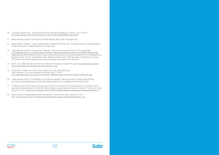BOOMer
Report
BOOMer
Report72 73
40. Cummings, Jennifer Hoyt, “Baby Boomers to kids: Inheritance? Maybe not”, Reuters, June 18, 2012,
http://www.reuters.com/article/2012/06/18/us-ustrust-study-idUSBRE85H05C20120618
41. Mature Market Consumer Trends and U.S. Retail Markets, March 2007, Packaged Facts
42. Mature Market, Chapter 6: Travel, Transportation, & Entertainment, Page 264, “Car-Based Pollution Concerns Majority
of Mature Americans”, Market Research Inc., March 2007
43. “Baby Boomers are better recyclers than ‘Millenials’”, Recycling International, May 30, 2013, http://www.
recyclinginternational.com/recycling-news/7135/other-news/united-states/baby-boomers-are-better-recyclers-039-
millennials-039; DDB Worldwide notes a similar finding, where Boomers are defined as aged 49 to 67 and Millenials are
defined as in the 19 to 36. “Are Millenials really ‘Greener’ than Boomers?”,DDB Worldwide, Lifestyle Study, January,
2013, http://www.ddb.com/blog/community/are-millennials-really-greener-than-boomers/
44. Smith, Jody, “Baby Boomers and Their Furry Friends Hit the Road”, EmpowHER, http://www.empowher.com/active-
adult/content/baby-boomers-and-their-furry-friends-hit-road
45. According to a Neilson Co. report, 2010, reported on by the Associated Press,
“Baby Boomers’ love of pets changes as both age”, May 17, 2012,
http://www.dailycamera.com/nation-world-news/ci_20650241/baby-boomers-love-pets-changes-both-age
46. “Baby Boomers Return to the Multiplex, and Hollywood Notices,” National Center for Creative Aging (NCCA),
http://www.creativeaging.org/news-blog/news/baby-boomers-return-multiplex-and-hollywood-notices
47. In 1995, about 26.8 million people over the age of 50 went to the movies. That number grew to 44.9 million in 2010,
according to media research firm GfK MRI. Barnes, Brooks, Graying Audience Returns to Movies”, The New York Times,
February 25, 2011, http://www.nytimes.com/2011/02/26/business/media/26moviegoers.html?pagewanted=all&_r=0
48. Barnes, Brooks, Graying Audience Returns to Movies”, The New York Times, February 25, 2011,
http://www.nytimes.com/2011/02/26/business/media/26moviegoers.html?pagewanted=all&_r=1&
 