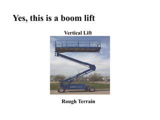 Yes, this is a boom lift
Vertical Lift
Rough Terrain
 