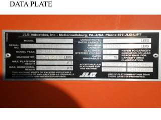 DATA PLATE
 