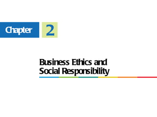 Chapter    2
          Business Ethics and
          Social Responsibility
 
