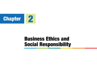 Business Ethics and
Social Responsibility
Chapter 2
 