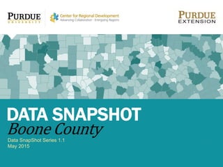 Data SnapShot Series 1.1
May 2015
DATA SNAPSHOT
Boone County
 