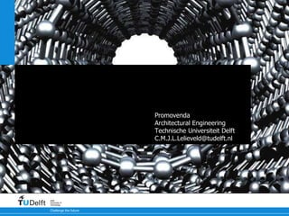 Slimme materiaalsystemen voor aanpasbare architectonische toepassingen  Charlotte Lelieveld   Promovenda Architectural Engineering  Technische Universiteit Delft [email_address] 