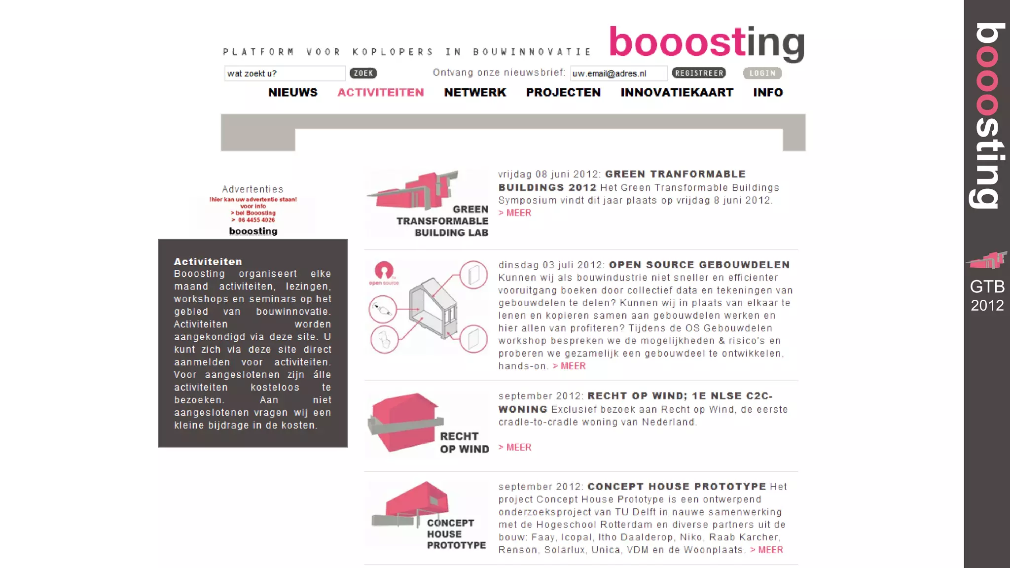 booosting
           GR
  TRANSFORMA


 GTB
     BUILDING




 2012
 