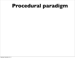 Procedural paradigm




Saturday, November 19, 11
 