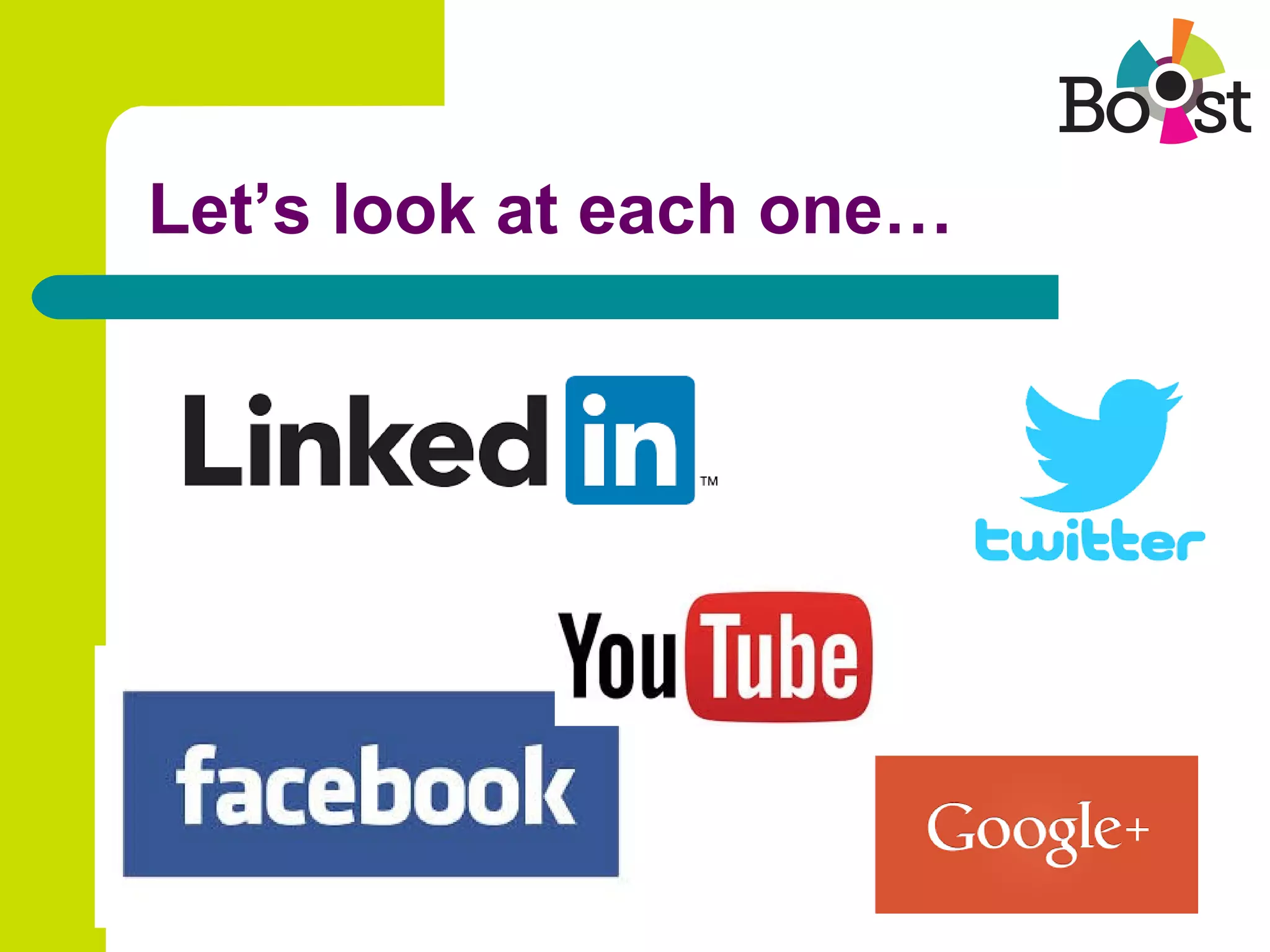 Let’s look at each one…
 