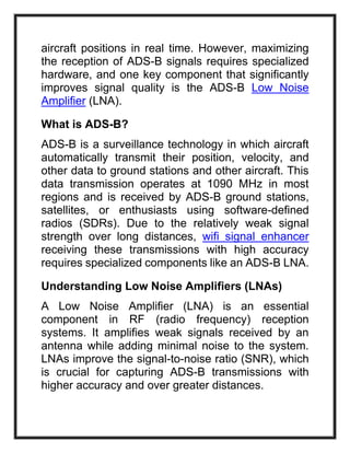 Boosting ADS-B Signal Range with Low Noise Amplifiers for Enhanced ...