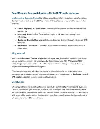 Boost Efficiency through BC ERP Implementation | PDF