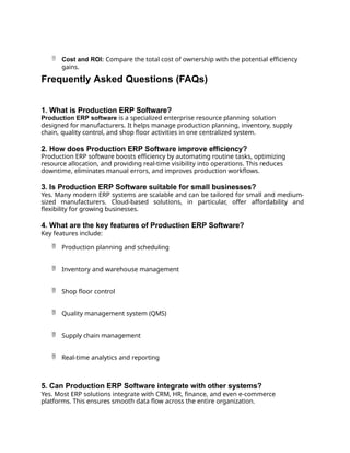 Boost Efficiency with Smart Production ERP Software | PPTX