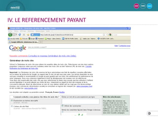 IV. LE REFERENCEMENT PAYANT




                              28
 