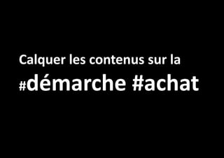 Calquer les contenus sur la

démarche #achat

#

 