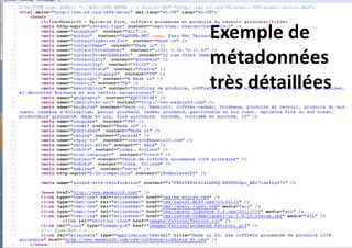Exemple de
métadonnées
très détaillées

 