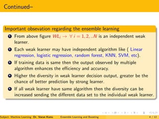 Ensemble Learning and Boosting | PDF