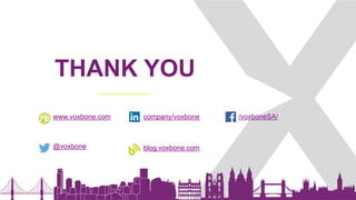 THANK YOU
@voxbone blog.voxbone.com
www.voxbone.com company/voxbone /voxboneSA/
 