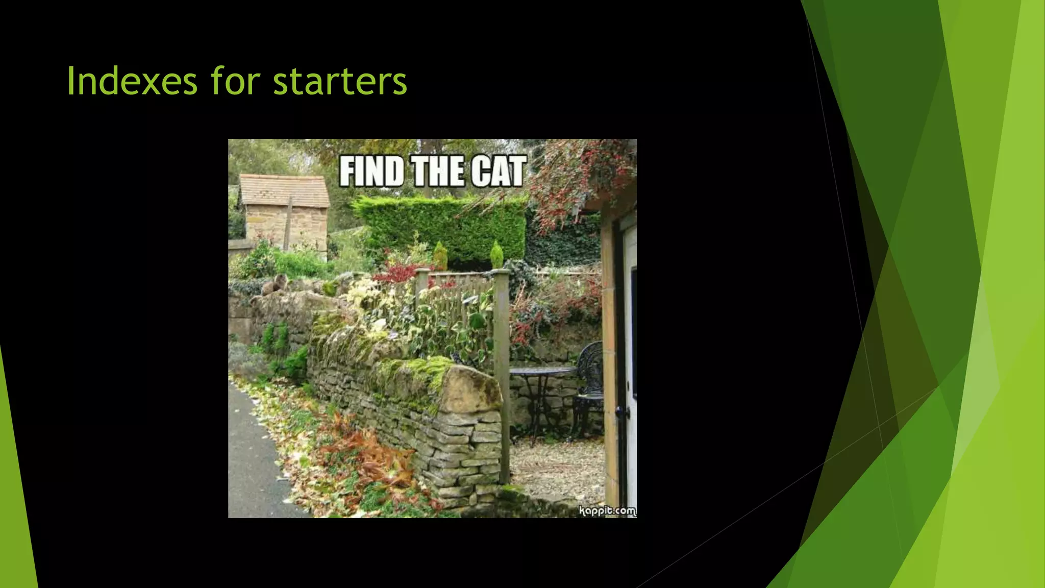 Indexes for starters 