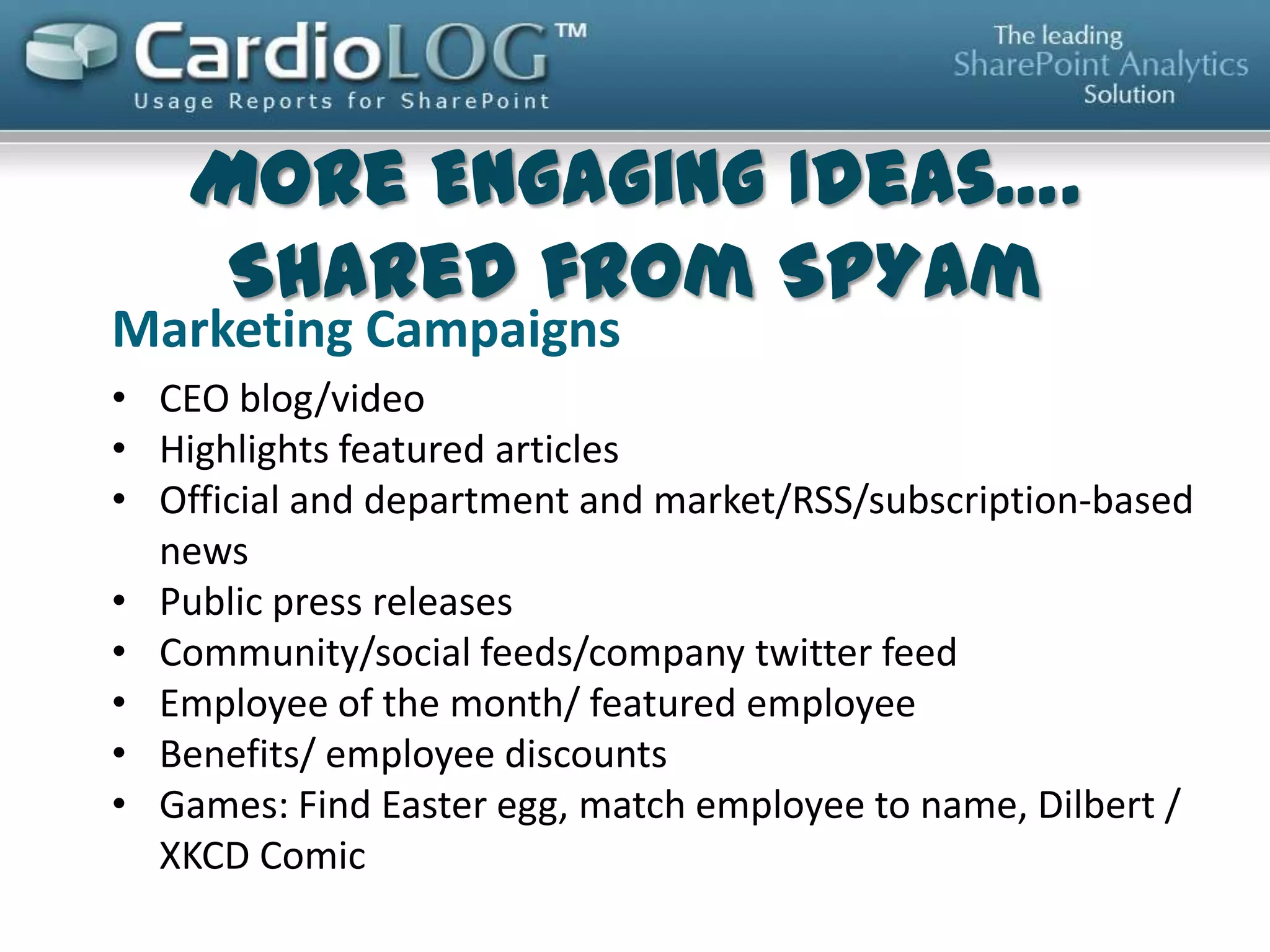 Global Navigation and Notifications

“Feature Bar” built by Darin Dickey, Lance and Jared Buttars

Notifications example from CRN Solutions

 