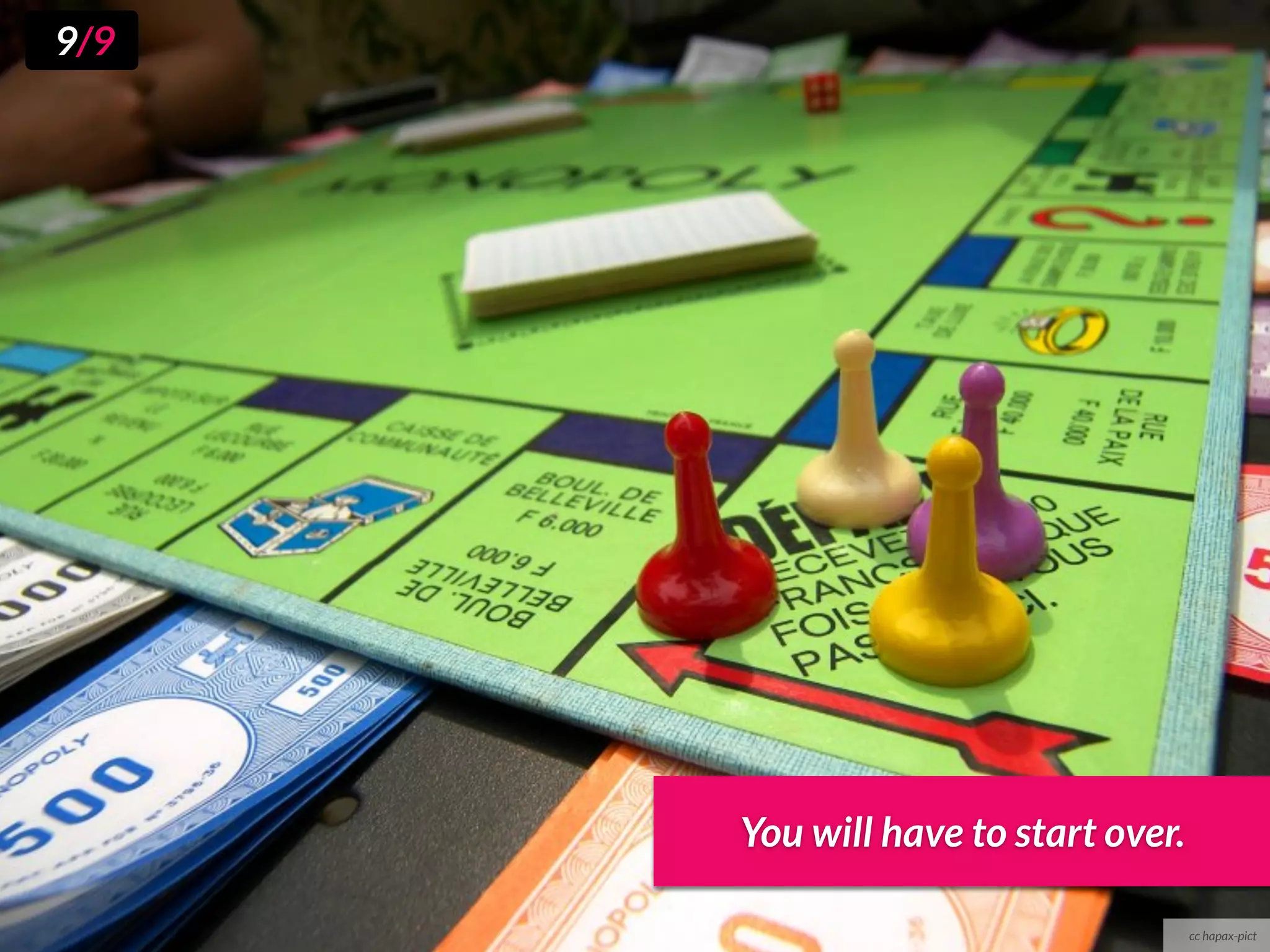 9/9




      You will have to start over.

                                     cc hapax-pict
 