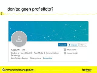 don’ts: geen profielfoto?
 