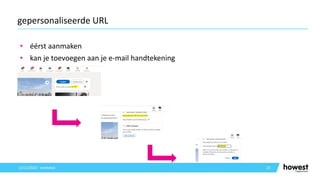 • éérst aanmaken
• kan je toevoegen aan je e-mail handtekening
23
gepersonaliseerde URL
12/12/2021 Voettekst
 
