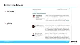 • received
• given
52
Recommendations
12/12/2021 Voettekst
 