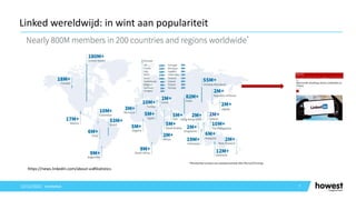 7
Linked wereldwijd: in wint aan populariteit
12/12/2021 Voettekst
https://news.linkedin.com/about-us#Statistics
 