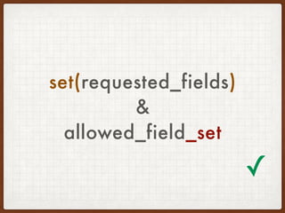 set(requested_fields) 
& 
allowed_field_set
✓
 