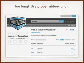 Too long? Use proper abbreviation.
 