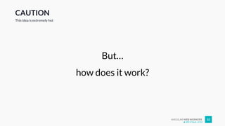 ANGULAR WEB WORKERS 32
CAUTION
But…
how does it work?
This idea is extremely hot
@Enrique_oriol
 