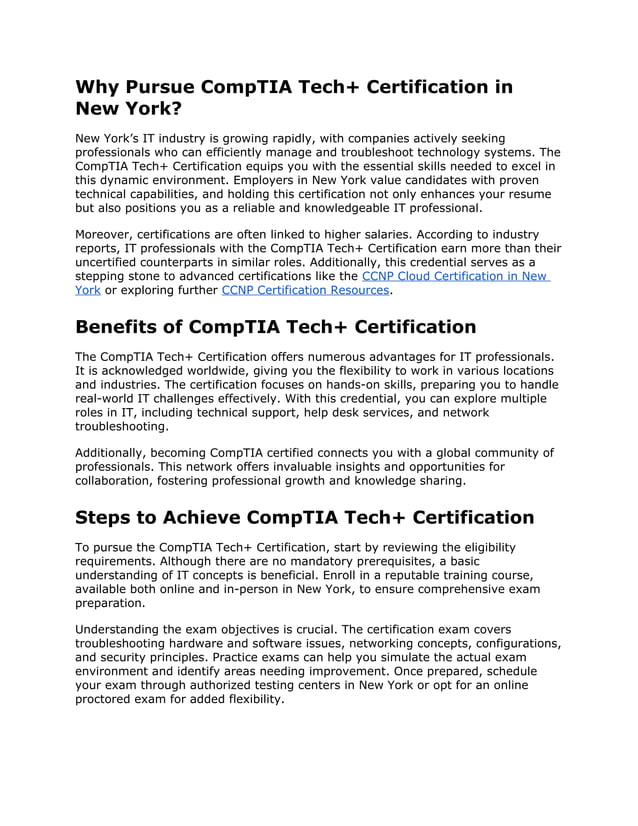 Boost Your Career with CompTIA Tech+ Certification in New York.docx