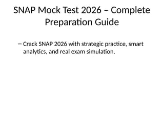 Boost Your Exam Readiness with the Most Effective SNAP Mock Test 2026 ...