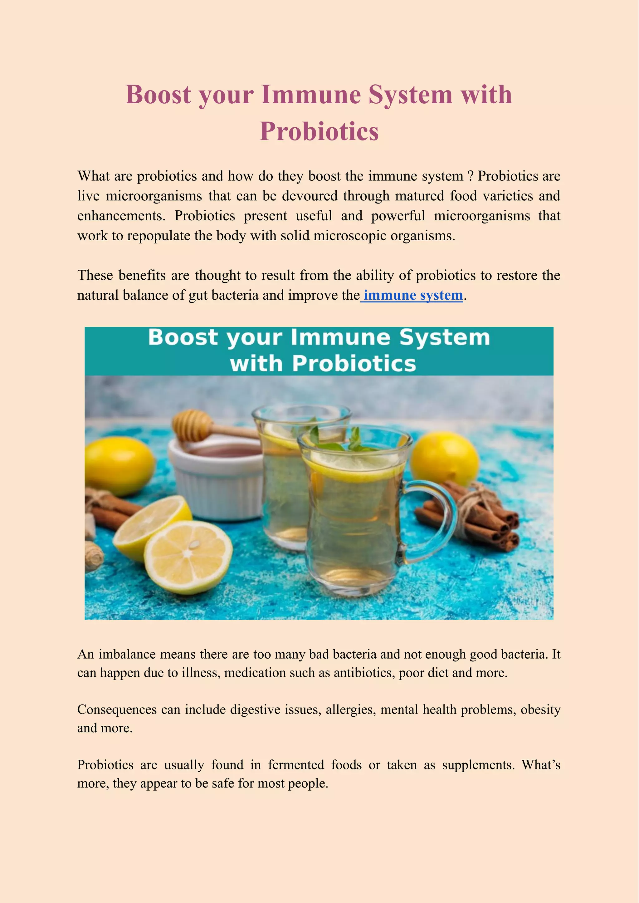 Boost Your Immune System With Probiotics | PDF