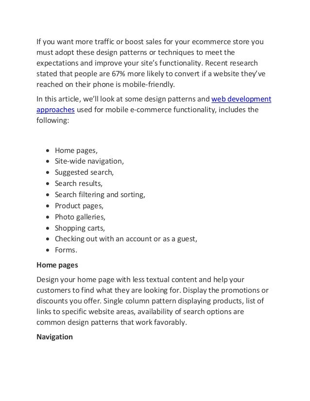 Boost your Mobile eCommerce Sales with Mobile Design Patterns