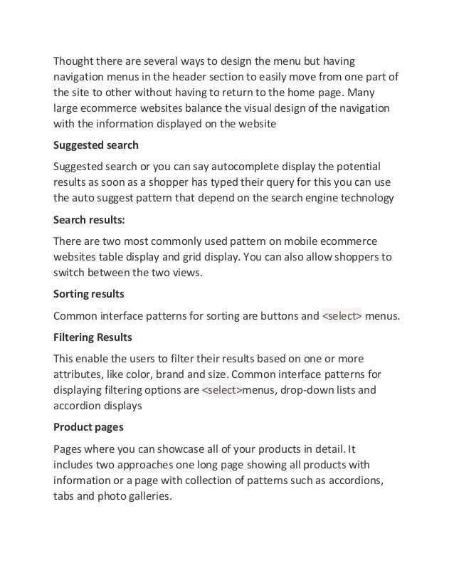 Boost your Mobile eCommerce Sales with Mobile Design Patterns