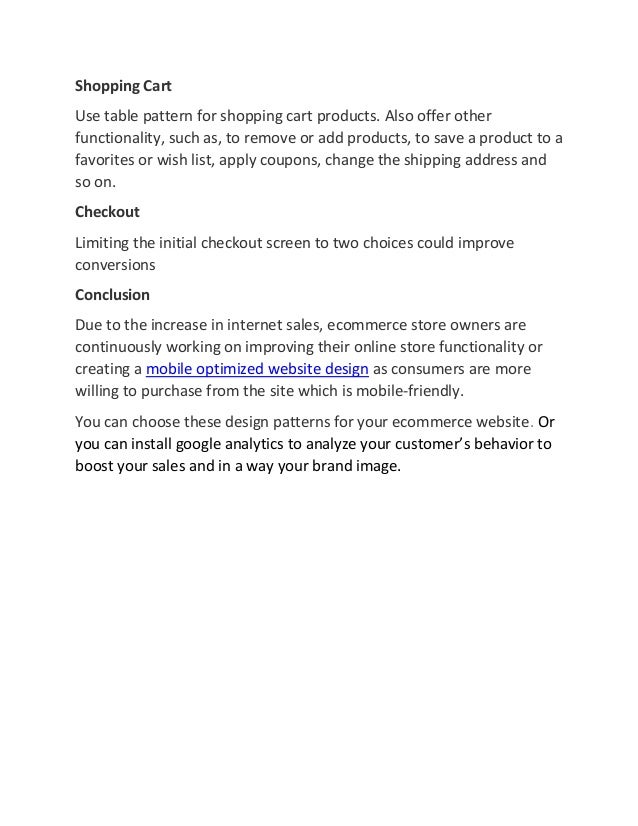 Boost your Mobile eCommerce Sales with Mobile Design Patterns