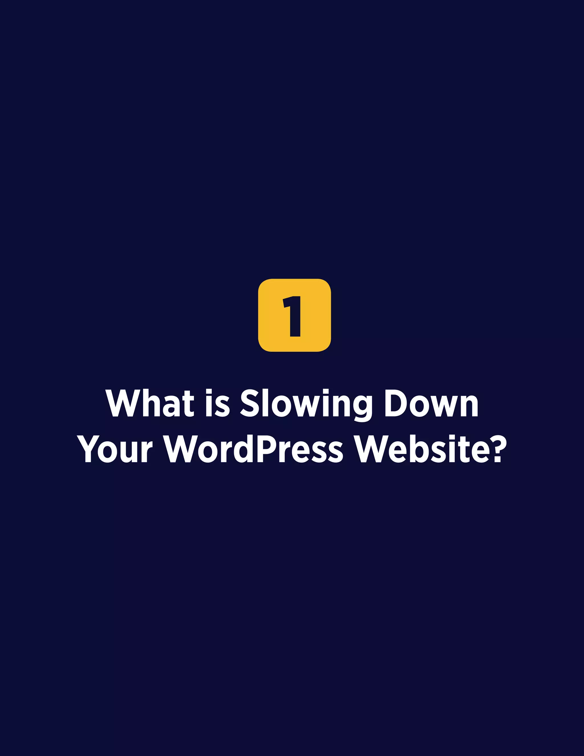 6
What is Slowing Down
Your WordPress Website?
1
 