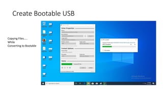 Create Bootable USB
Copying Files…..
While
Converting to Bootable
 