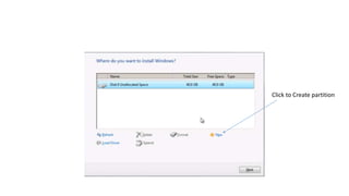 Click to Create partition
 