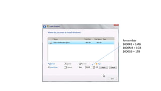 Remember
1000KB = 1MB
1000MB = 1GB
1000GB = 1TB
 