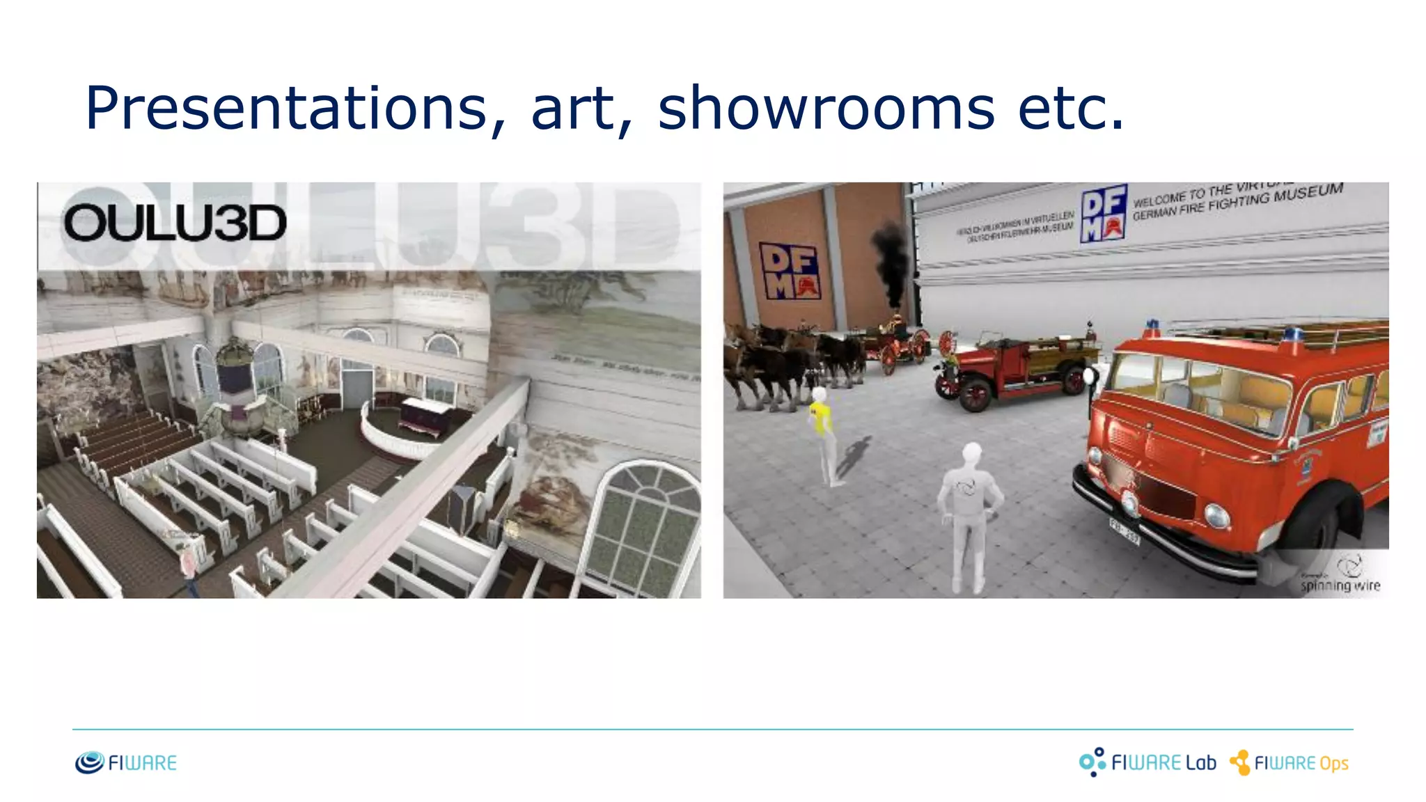 Presentations, art, showrooms etc.
 