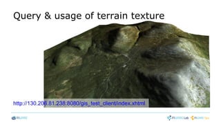 Query & usage of terrain texture
http://130.206.81.238:8080/gis_test_client/index.xhtml
 