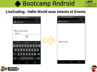 LiveCoding : Hello World avec Intents et Events
 