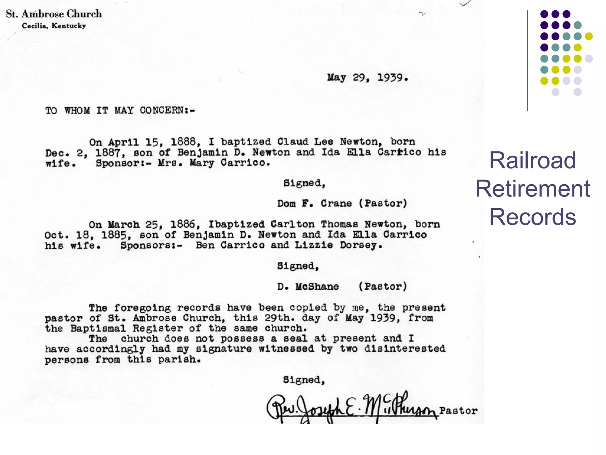 Railroad Retirement Records 